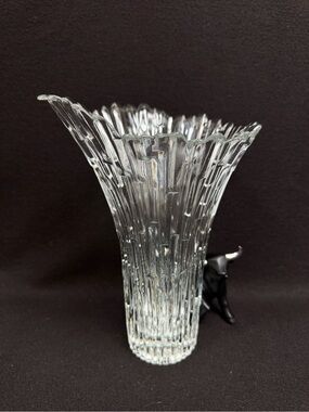 Clear Textured Glass Vase -